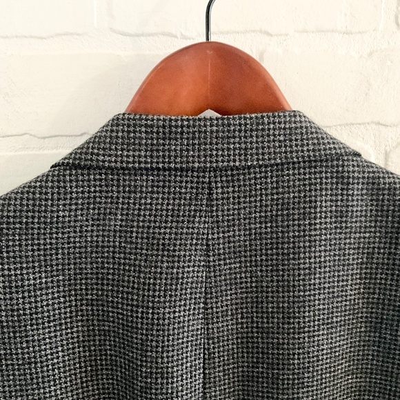 Vintage Men’s Blazer Tweed Houndstooth Gray Black Single Breast Wool Bamboo 44R - Picture 13 of 16